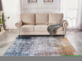 ZNTS ZARA Collection Abstract Design Turquoise Gray Rust Machine Washable Super Soft Area Rug B03068258
