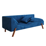 ZNTS Cut-and-fill chaise longue, convertible multifunctional loveseat sofa blue W1767106623