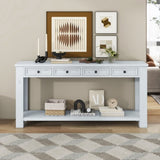 ZNTS TREXM Console Table/Sofa Table with Storage Drawers and Bottom Shelf for Entryway Hallway WF287219AAK