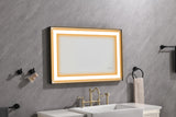 ZNTS 36*24 LED Lighted Bathroom Wall Mounted Mirror with High Lumen+Anti-Fog Separately Control TH-436-MW