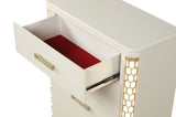 ZNTS Jasmine Chest with side LED Lightning made with Wood in Beige 659436285736