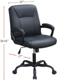 ZNTS Relax Cushioned Office Chair 1pc Black Upholstered Seat back Adjustable Chair Comfort HS00F1680-ID-AHD