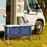 ZNTS 4 Ft Folding Camping Table with Storage 52149986