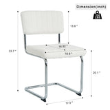 ZNTS Modern simple light luxury dining White Home bedroom stool back Dressing Student W210131939