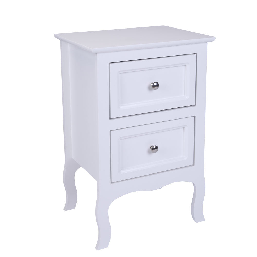 ZNTS Country Style Two-Tier Night Table Large Size White 38797159
