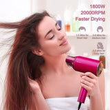 ZNTS Water Ionic Hair Dryer, 1800W Blow Dryer with Magnetic Nozzle, 2 Speed and 3 Heat Settings, Powerful W104156937