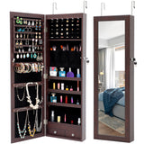 ZNTS Fashion Simple Jewelry Storage Mirror Cabinet With LED Lights Can Be Hung On The Door Or Wall W40718043