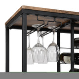 ZNTS Industrial Wine Rack Kitchen Bar for Home 3 -Tier Storage Shelves GHNDT-WRK1004C