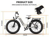 ZNTS AOSTIRMOTOR new pattern 26" 1000W Electric Bike Fat Tire 52V15AH Removable Lithium Battery for W115581389