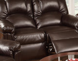 ZNTS Motion Recliner Chair 1pc Glider Couch Living Room Furniture Brown Bonded Leather HS00F6676-ID-AHD