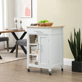 ZNTS Compact Kitchen Island Cart on Wheels, Rolling Utility Trolley Cart White-AS 63960762