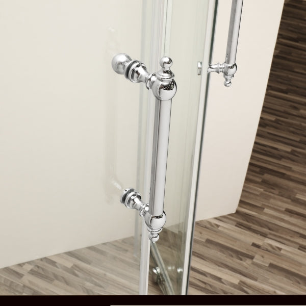 ZNTS Shower Door 36" x 75" Framed Tub Shower Enclosure in Chrome W124366453