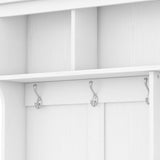 ZNTS Modern Hallway Hall Tree Metal Hooks and Storage Space, Multi-Functional Entryway Coat Rack W1307113675