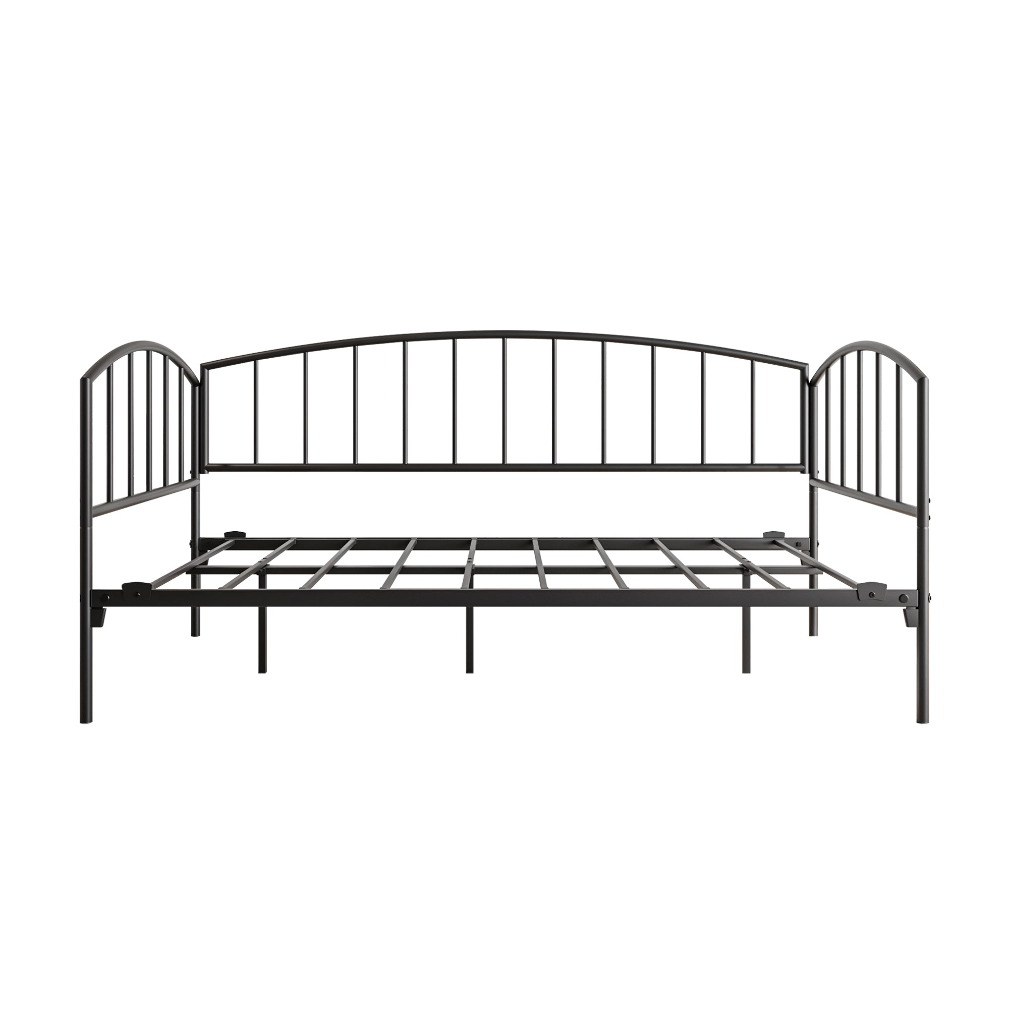 ZNTS Metal Daybed Frame Twin Size Heavy Duty Metal Slats Sofa Bed Platform Mattress Foundation Black W840108525