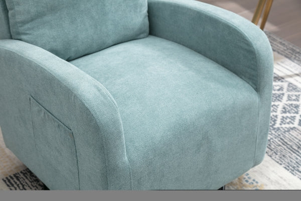 ZNTS JiaDa Upholstered Swivel Glider.Rocking Chair for Nursery in Light Blue.Modern Style One Left Bag W150868122