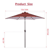 ZNTS Outdoor Patio 8.7-Feet Market Table Umbrella with Push Button Tilt and Crank, Red Stripes With 24 42115647