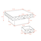 ZNTS 41.73"Three-dimensional Embossed Pattern Square Retro Coffee Table with 2 Drawers and MDF Base W757126826