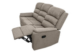 ZNTS Modern Light Brown Color Burlap Fabric Recliner Motion Sofa 1pc Plush Couch Manual Motion Sofa B011133848