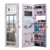ZNTS Retro Wood Whole Body Mirror Decoration Storage Mirror Jewelry Mirror Cabinet White 38453701