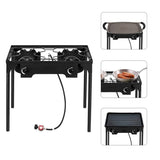 ZNTS Outdoor Camp Stove High Pressure Propane Gas Cooker Portable Cast Iron Patio Cooking 01255491