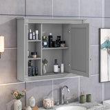 ZNTS 35'' x 28'' Wall Mounted Bathroom Storage, Modern Bathroom Wall with Mirror, Mirror WF305081AAE