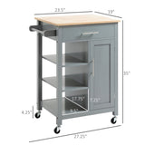 ZNTS Compact Kitchen Island Cart on Wheels, Rolling Utility Trolley Cart Grey-AS 74493128