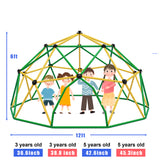 ZNTS Kids Climbing Dome Tower - 12 ft Jungle Gym Geometric Playground Dome Climber Monkey Bars Play MS292401AAF