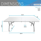 ZNTS Techni Home 6 FT Granite White Folding Table with Easy-Carry Handle B031P165081