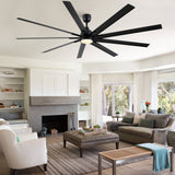 ZNTS 84 In Super Large Black Ceiling Fan with Remote Control W1367104017