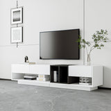 ZNTS ON-TREND Sleek and Stylish TV Stand with Perfect Storage Solution, Two-tone Media Console for TVs Up WF311772AAK