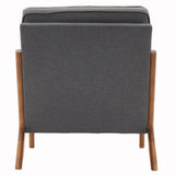 ZNTS Oak Armrest Oak Upholstered Single Lounge Chair Indoor Lounge Chair Dark Grey 17272557