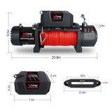 ZNTS XPV Electric Winch 10000 LBS 12V Synthetic Rope Load Capacity Red Rope Jeep Towing Truck Off Road W121883548