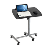 ZNTS Five-Wheel Home Use Multifunctional Lifting Removable Computer Desk Black & Silver 36361658