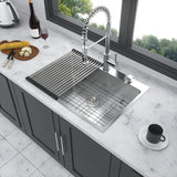 ZNTS Stainless Steel Drop In Kitchen Sink - 25 Inch Drop-in Topmount Sinks 16 Gauge R10 Tight Radius Deep W124353882