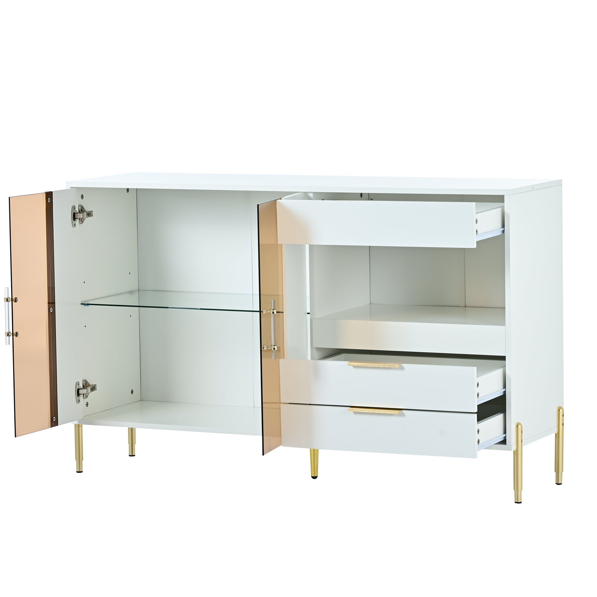ZNTS U_Style Storage Cabinets with Acrylic Doors, Light Luxury Modern Storage Cabinets with Adjustable WF305892AAK