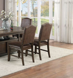ZNTS Classic Design Brown / Rustic Espresso Finish Faux Leather Set of 2 Side Chairs Dining Room B011P160041