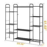 ZNTS Garment Rack with Double Shelves for Hanging Clothes, Free-Standing Clothes Rack with Shelves for W1401P156738