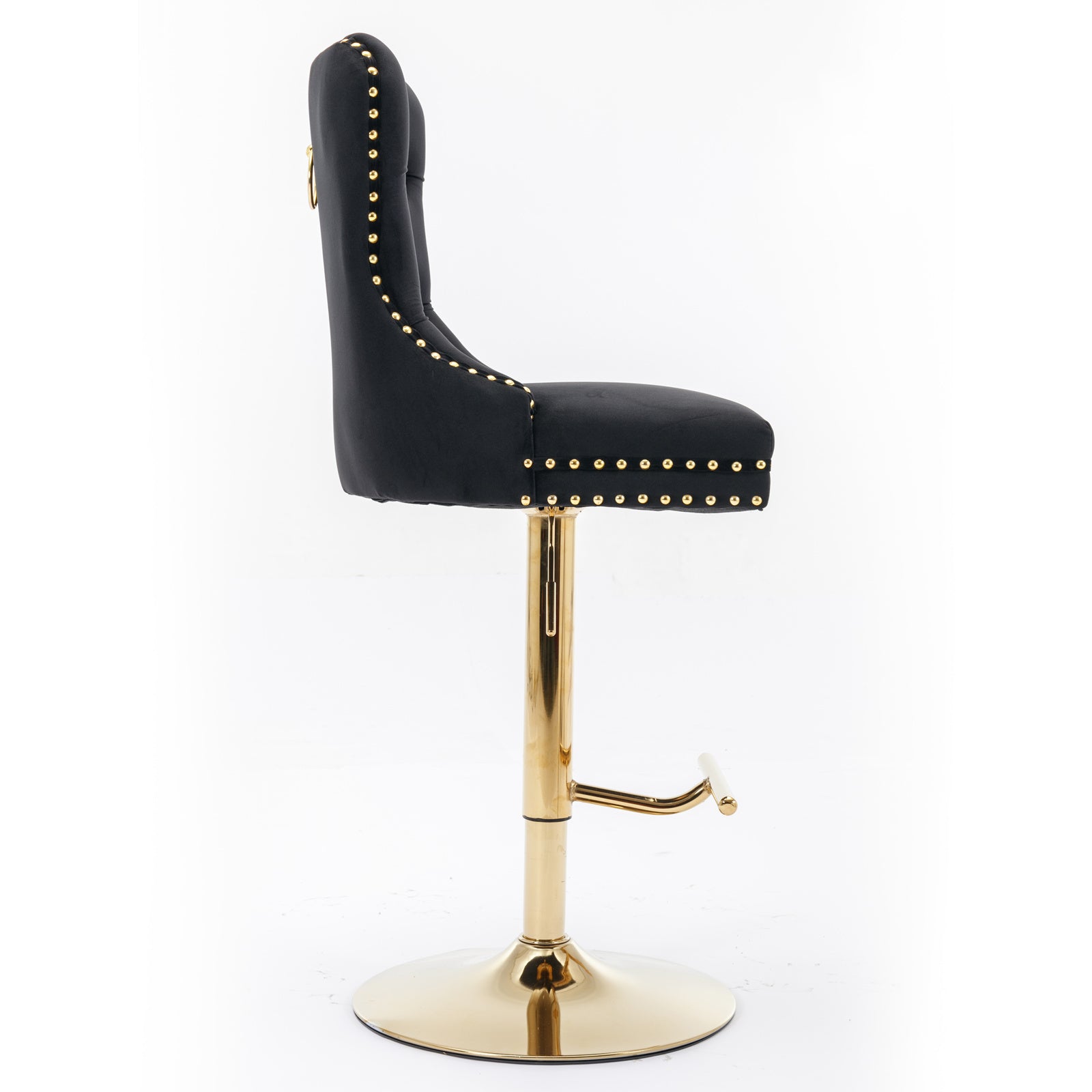 ZNTS A&A Furniture,Thick Golden Swivel Velvet Barstools Adjusatble Seat Height from 27-35 Inch, Modern W114367603