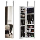 ZNTS Full Mirror Fashion Simple Jewelry Storage Cabinet With Led Light Can Be Hung On The Door Or Wall W40750195