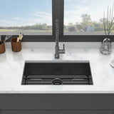 ZNTS 30 Inch Undermount Sink - 30”x18”x10” Gunmetal Black Undermount Kitchen Sink 16 Gauge 10 Inch Deep W124370587