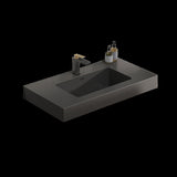 ZNTS BB02-30-109, Integrated engineered quartz basin WITHOUT drain and faucet, matt black color W1865107122