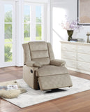 ZNTS Contemporary Beige Color Velvet Fabric Recliner Motion Recliner Chair 1pc Couch Manual Motion Plush B011P163843