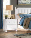 ZNTS Transitional Look White Finish 1pc Nightstand of Drawers Wood knobs Turned Feet Modern Bedroom B01153391