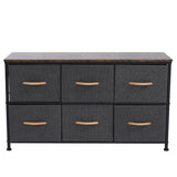 ZNTS 3-Tier Wide Drawer Dresser, Storage Unit with 6 Easy Pull Fabric Drawers and Metal Frame, Wooden 46440438