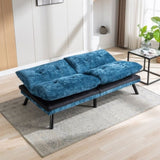 ZNTS Convertible Sofa Bed Loveseat Futon Bed Breathable Adjustable Lounge Couch with Metal Legs,Futon W676104342