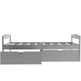 ZNTS Twin size platform bed, with two drawers, gray WF195910AAE