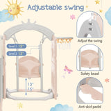 ZNTS Toddler Slide and Swing Set 5 in 1, Kids Playground Climber Slide Playset with Basketball Hoop PP307712AAH