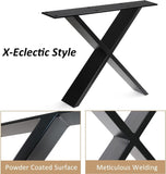 ZNTS Metal Table Legs 30 inch H 28'' W｜Heavy Duty X Shape Furniture Legs｜Coffee Table Legs for DIY 11296480