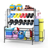 ZNTS Yoga Mat Holder, Yoga Mat Storage Rack, Home Gym Storage With Hooks and Wheels ,Black W1401141798