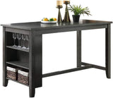 ZNTS Modern Casual 1pc Counter Height High Dining Table w Storage Shelves Gray Finish Wooden Kitchen B01164101